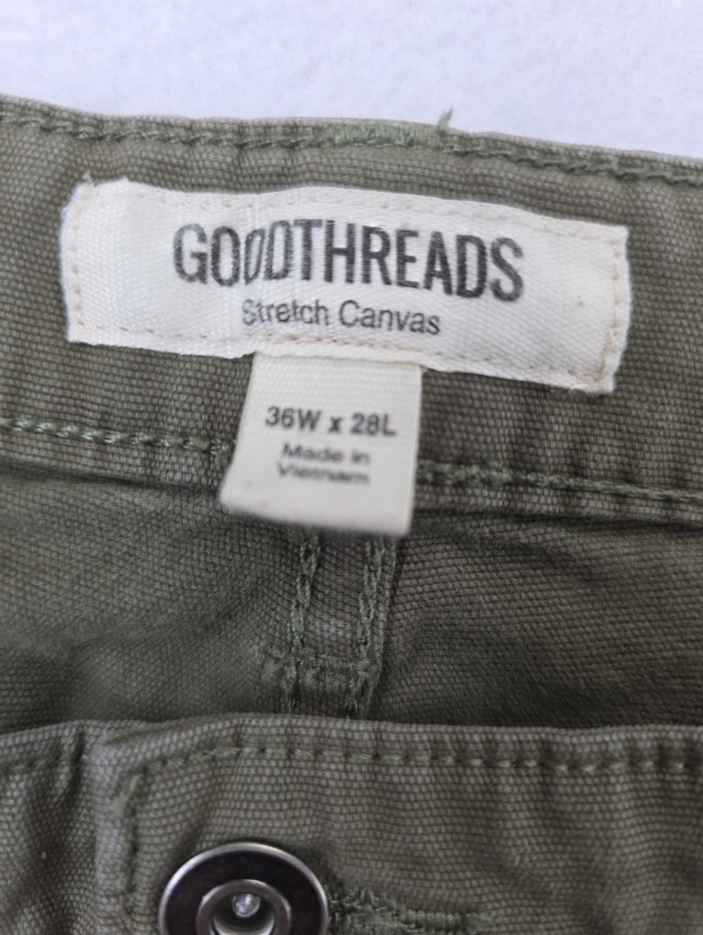Goodthreads Men's Olive Green Utility Pants Size 36x28 Slim Stretch CS-3672 - Picture 6 of 12